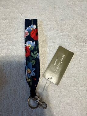 Vera Bradley Navy Floral Wristlet Key Fob